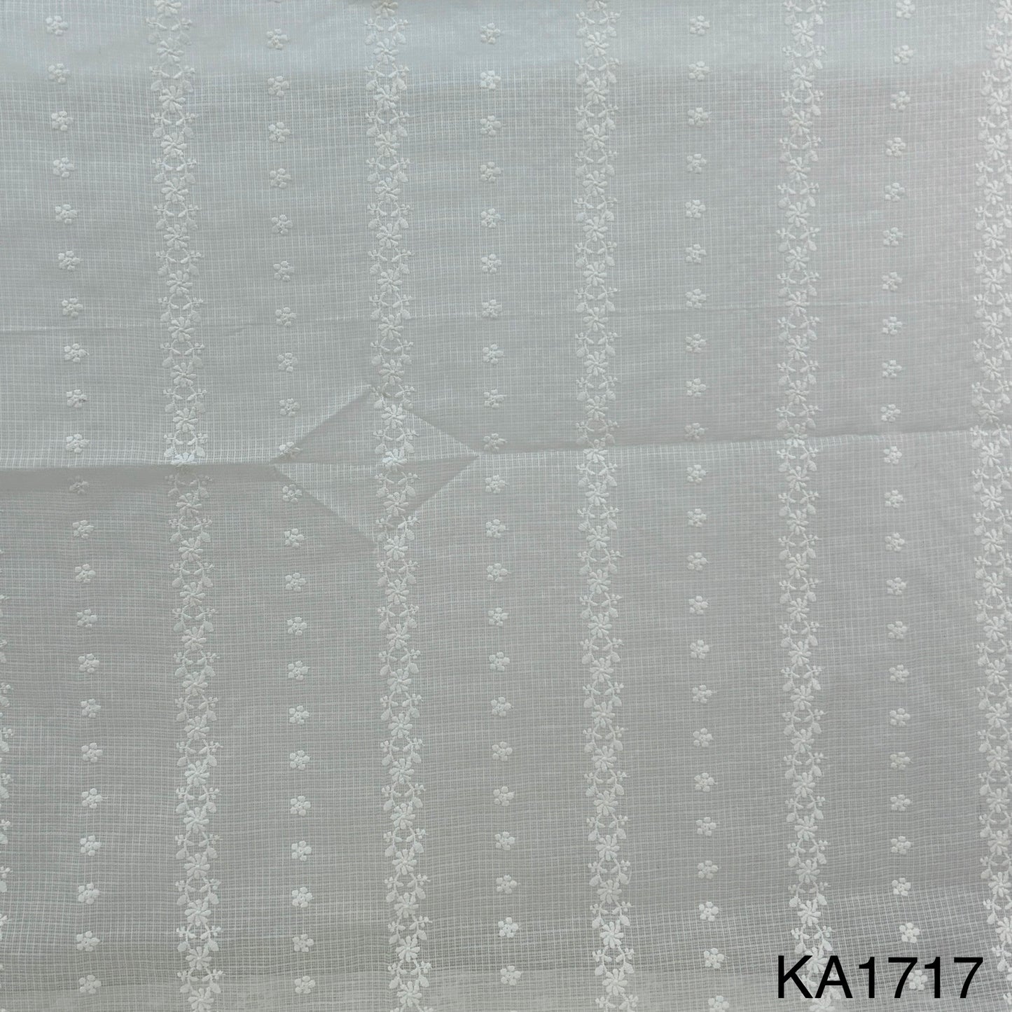 Embroidered Kota Cotton Fabric-KA1717