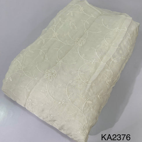 Dyeable Embroidered Sequins Organza Fabric - KA2376