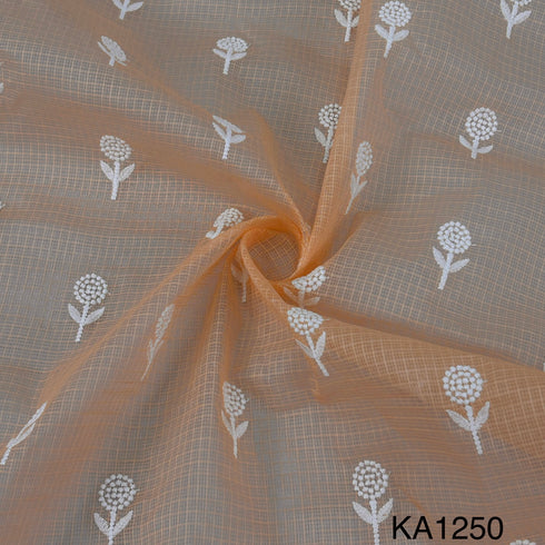 Embroidered Kota Cotton Fabric-KA1250
