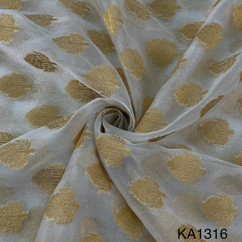 Dyeable Zari Organza Fabric-KA1316