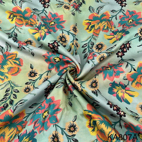 Printed Modal Satin Fabric-KA807