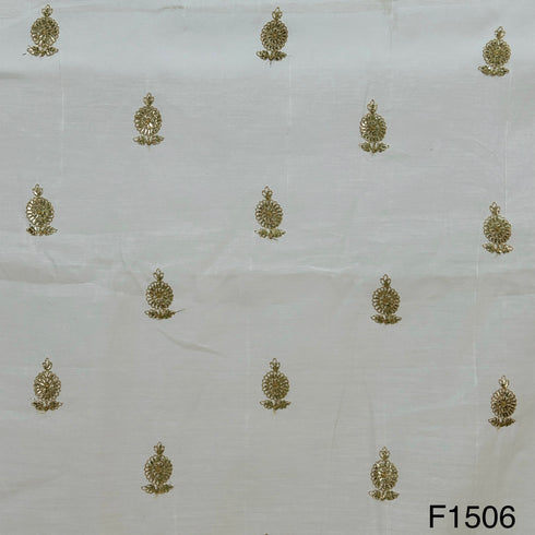 Dyeable Zari Buti Chanderi Fabric-F1506