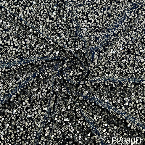 Cut Dana Work Sequins Embroidered Velvet Fabric-F2080