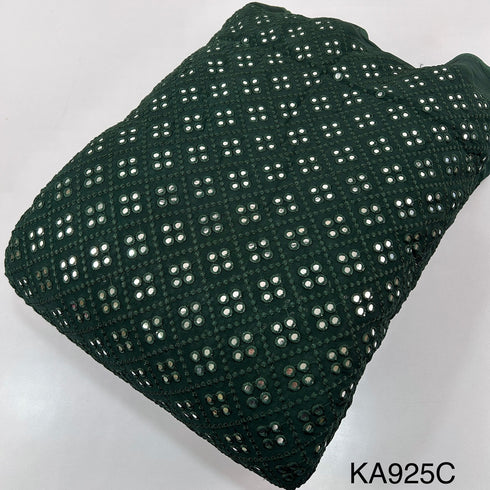 Embroidered Faux Mirror Georgette Fabric-KA925