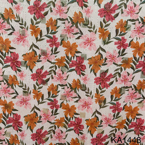 Printed Sequins Georgette Fabric-KA1448