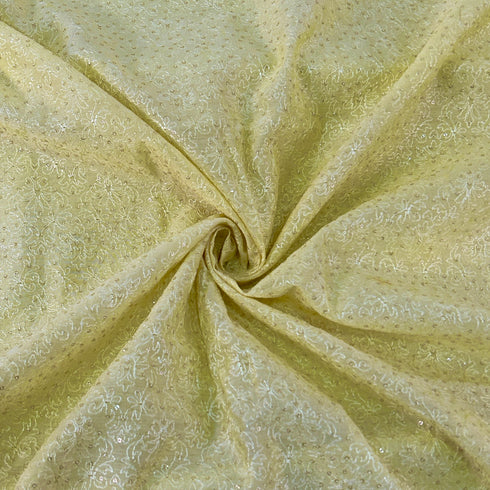 Embroidered Sequins Chanderi Fabric-KA818