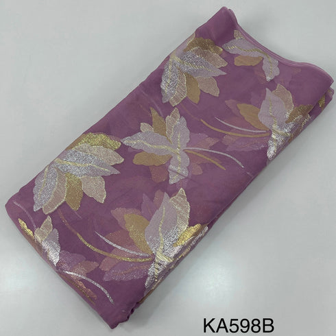 Pure Zari Embroidered Georgette Fabric-KA598