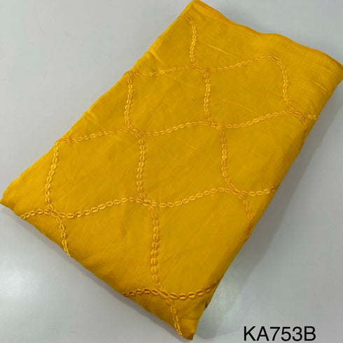 Thread Embroidered Chanderi Silk Fabric KA753