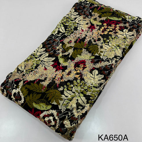 Printed Sequins Georgette Fabric-KA650
