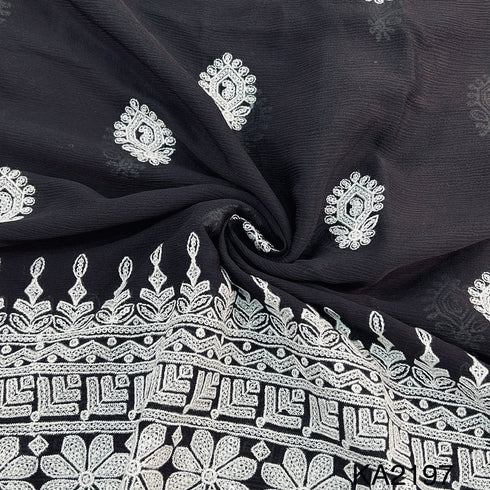 Embroidered Sequins Chinon Fabric-KA2197