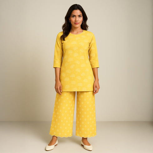 Thread Embroidered Kota Cotton Fabric-F3626