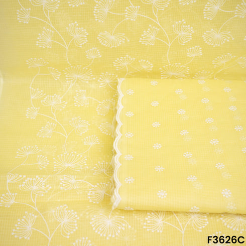Thread Embroidered Kota Cotton Fabric-F3626