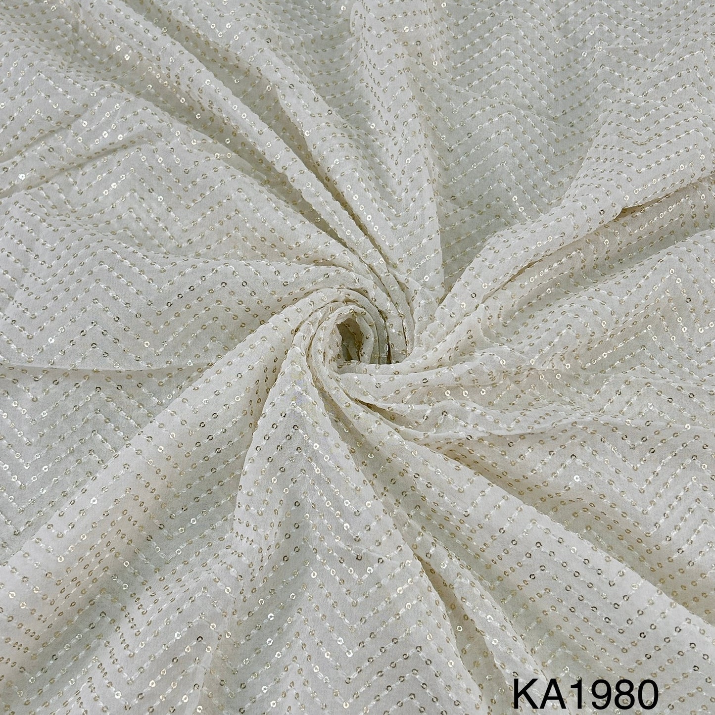 Dyeable Sequins Georgette Fabric-KA1980