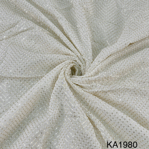 Dyeable Sequins Georgette Fabric-KA1980