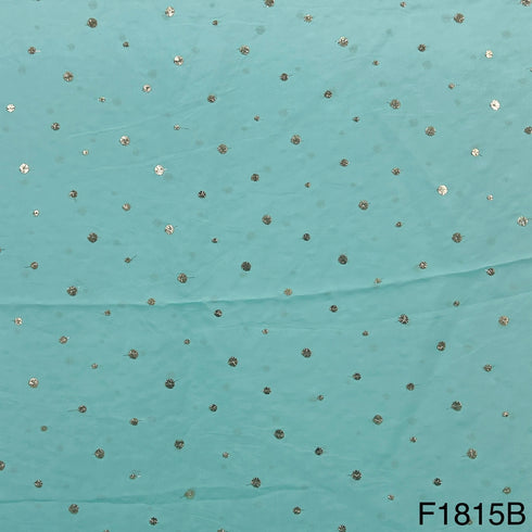Zari Sequins Viscose Organza Fabric-F1815
