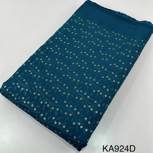 Thread Embroidered Sequins Cotton Silk Fabric KA924