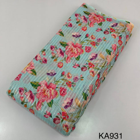 Printed Sequins Organza Fabric-KA931