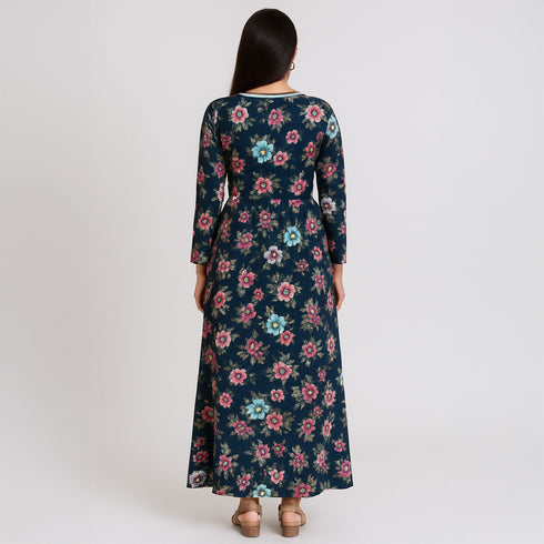 Floral Print Armani Satin Fabric-F3621