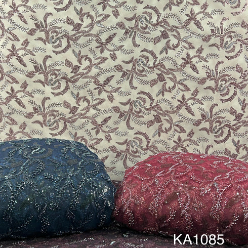 Embroidered Sequins Cut Dana Work Net Fabric KA-1085