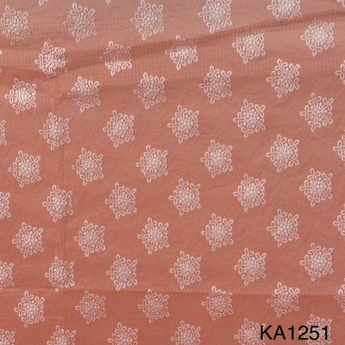 Embroidered Kota Cotton Fabric-Ka1251