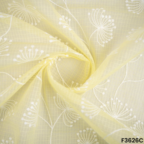 Thread Embroidered Kota Cotton Fabric-F3626