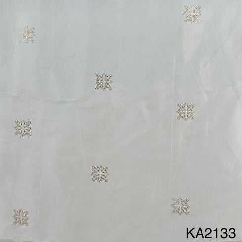 Dyeable Sequins Buti Opara Silk Fabric-KA2133