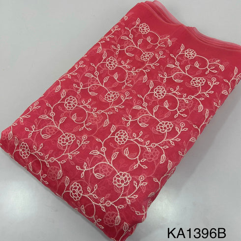 Thread Embroidered Pure Silk Organza FABRIC-KA1396