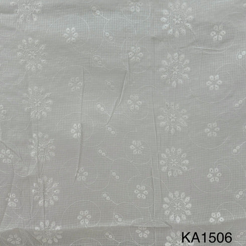 Embroidered Kota Cotton Fabric-KA1506