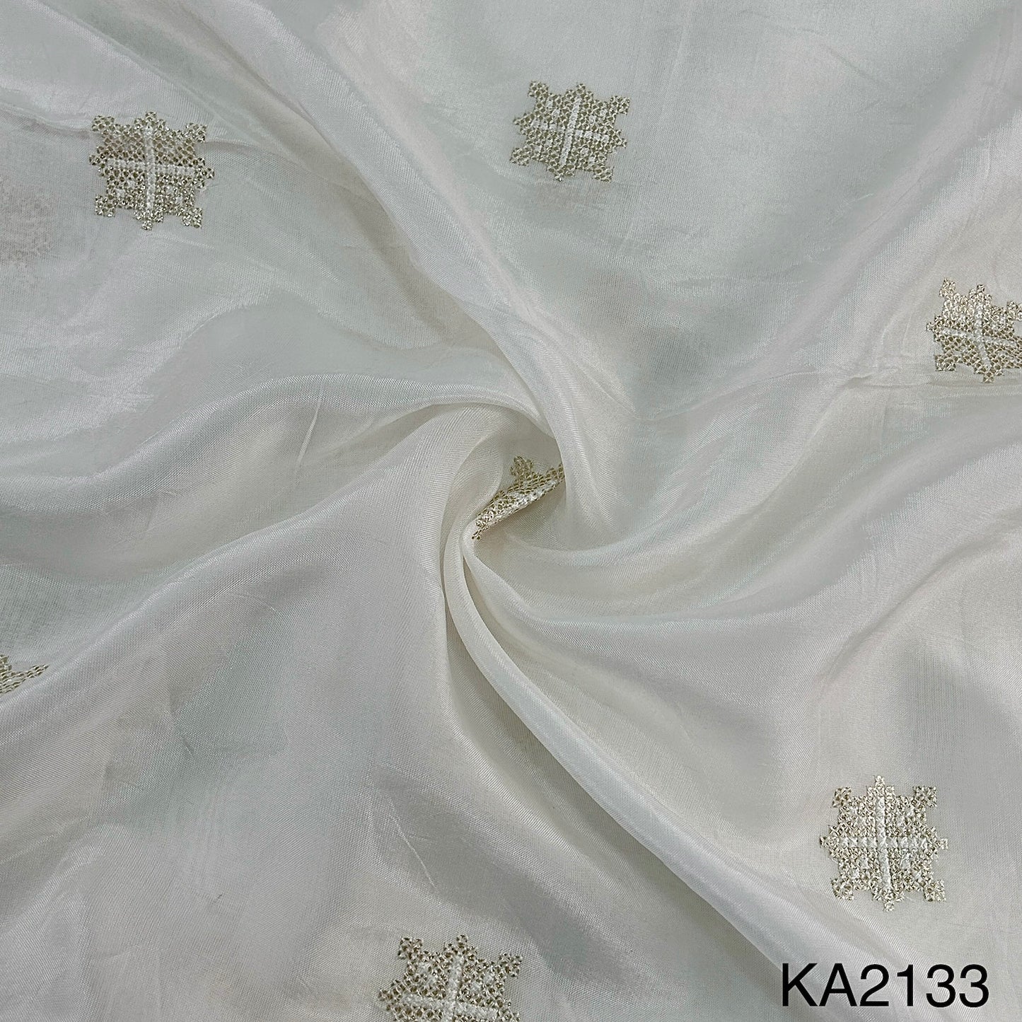 Dyeable Sequins Buti Opara Silk Fabric-KA2133