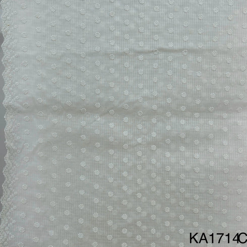 Embroidered Kota Cotton Fabric-KA1714