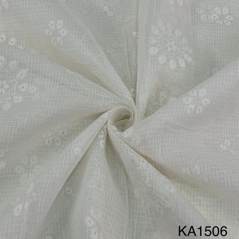 Embroidered Kota Cotton Fabric-KA1506