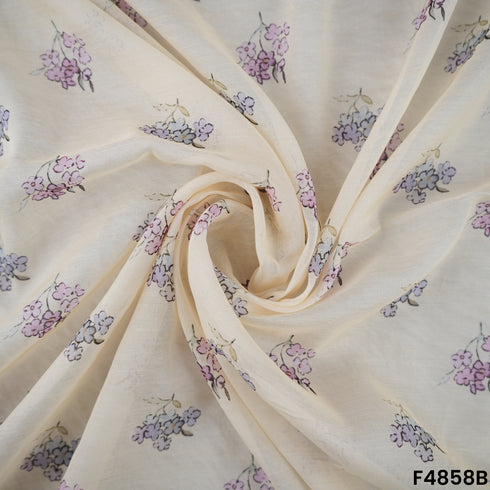 Digital Print Mul Chanderi Fabric- F4858
