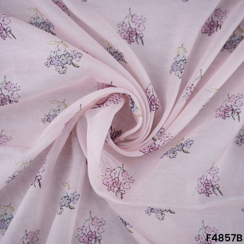 Digital Print Mul Chanderi Fabric- F4857