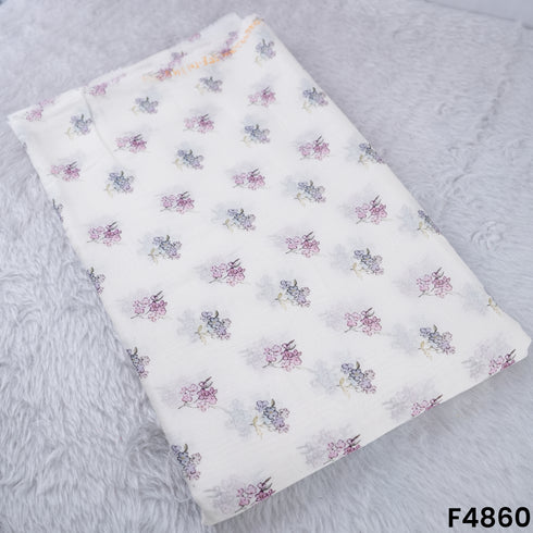 Digital Print Mul Chanderi Fabric- F4860