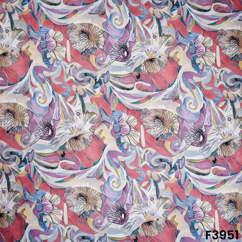 Floral Printed Cambric Cotton Fabric- F3951