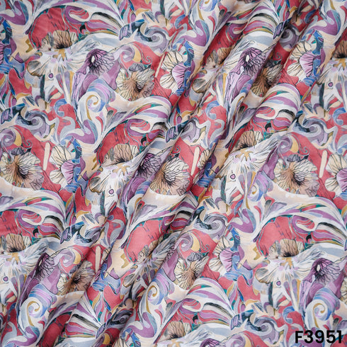 Floral Printed Cambric Cotton Fabric- F3951