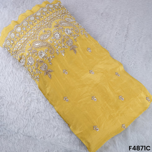 Cutdana Zari Sequins Embroidered Shimmer Tissue Fabric-F4871