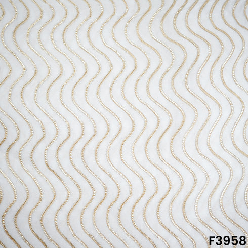 Dyeable Gota Patti Georgette Fabric- F3958