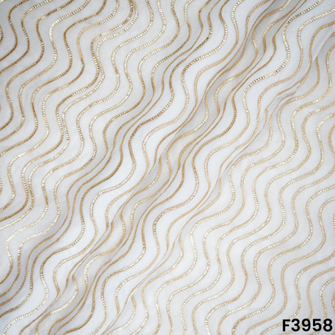 Dyeable Gota Patti Georgette Fabric- F3958