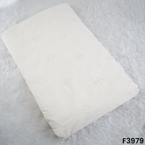 Thread Sequins Embroidered Kora Cotton Fabric - F3979