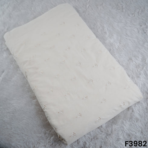 Thread Sequins Embroidered Kora Cotton Fabric- F3982