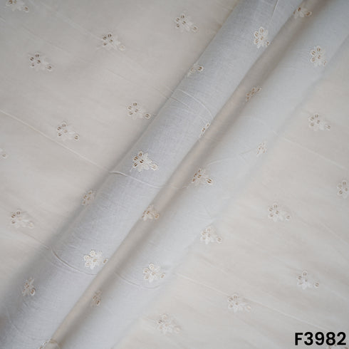 Thread Sequins Embroidered Kora Cotton Fabric- F3982