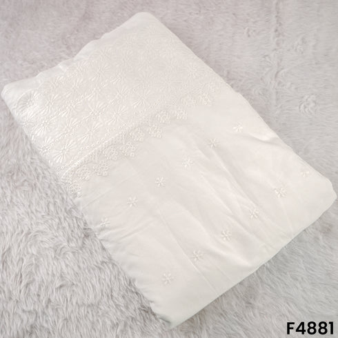 Hakoba Thread Embroidered Cambric Cotton Fabric- F4881