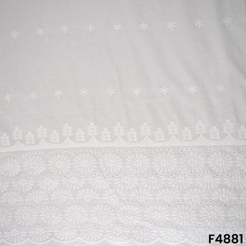 Hakoba Thread Embroidered Cambric Cotton Fabric- F4881