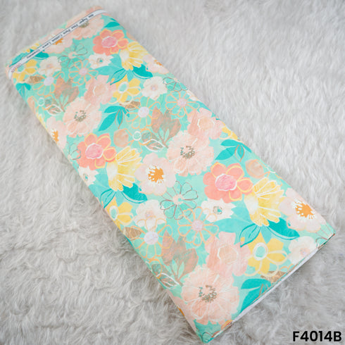 Floral Printed Cambric Cotton Fabric- F4014