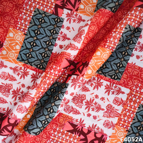 Digital Print Cambric Cotton Fabric- F4052