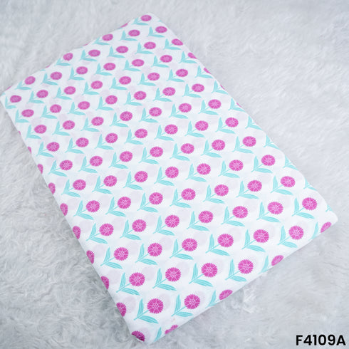 Block Print Cambric Cotton Fabric- F4109