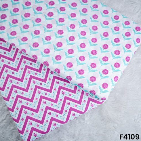 Block Print Cambric Cotton Fabric- F4109