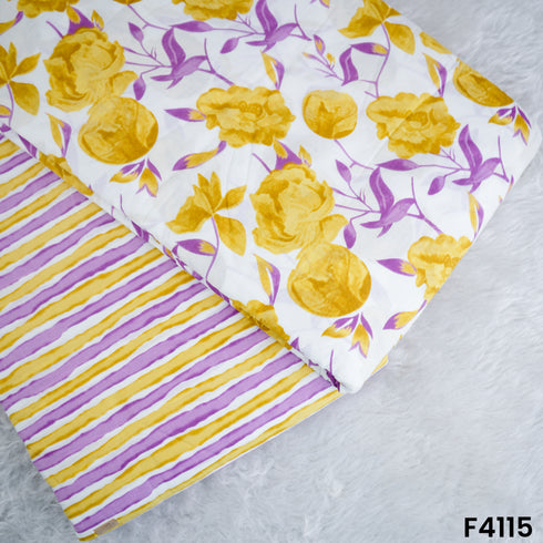Floral Print Cambric Cotton Fabric- F4115