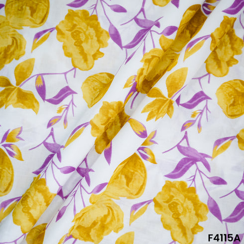 Floral Print Cambric Cotton Fabric- F4115